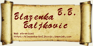 Blaženka Baljković vizit kartica